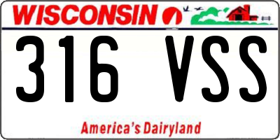 WI license plate 316VSS