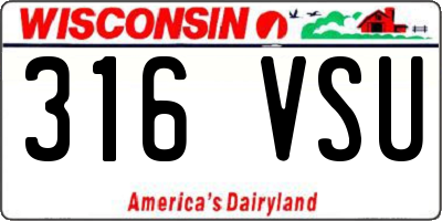 WI license plate 316VSU