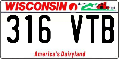 WI license plate 316VTB