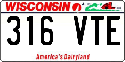 WI license plate 316VTE