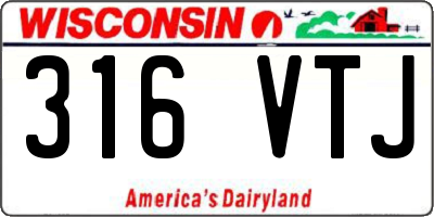 WI license plate 316VTJ