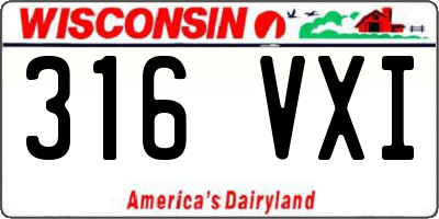 WI license plate 316VXI
