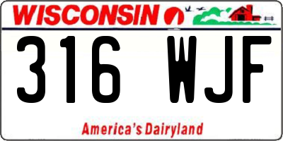 WI license plate 316WJF