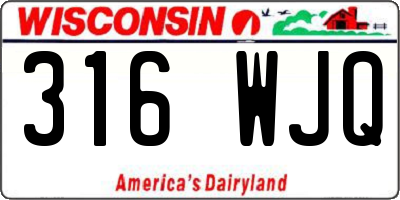 WI license plate 316WJQ