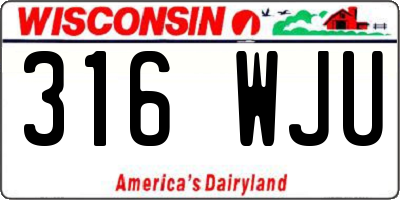 WI license plate 316WJU