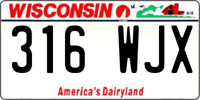WI license plate 316WJX