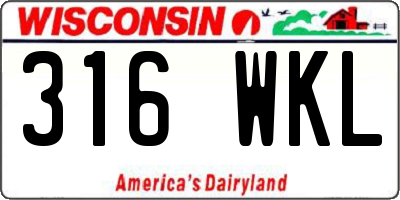 WI license plate 316WKL