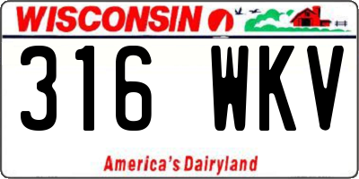 WI license plate 316WKV