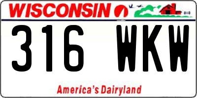 WI license plate 316WKW