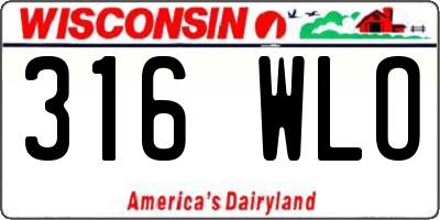 WI license plate 316WLO