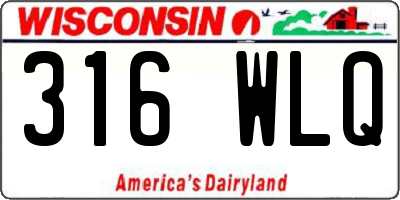 WI license plate 316WLQ