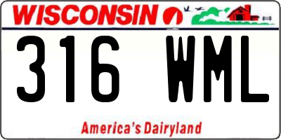 WI license plate 316WML