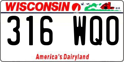 WI license plate 316WQO