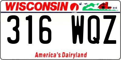 WI license plate 316WQZ