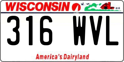 WI license plate 316WVL