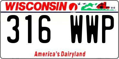 WI license plate 316WWP