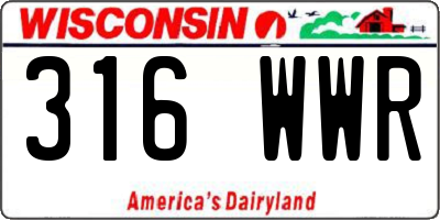 WI license plate 316WWR