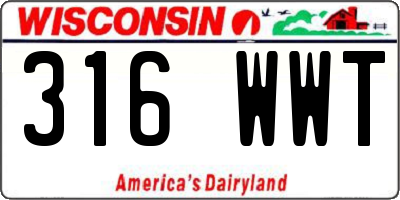WI license plate 316WWT