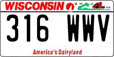 WI license plate 316WWV