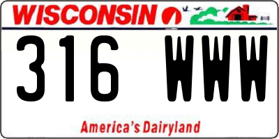 WI license plate 316WWW