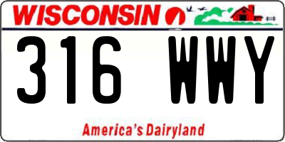 WI license plate 316WWY