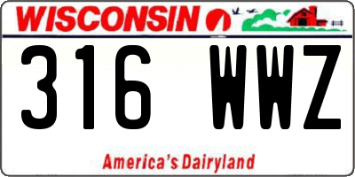 WI license plate 316WWZ