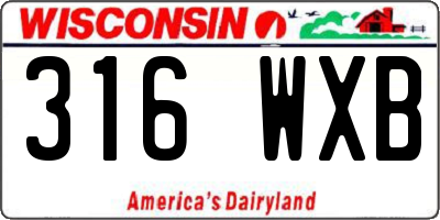 WI license plate 316WXB