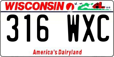 WI license plate 316WXC