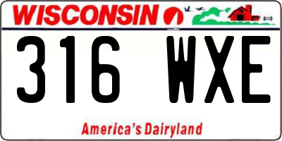 WI license plate 316WXE