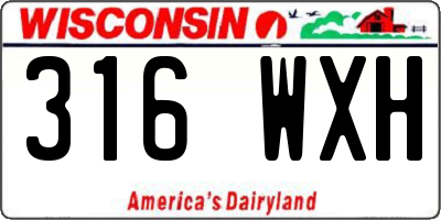 WI license plate 316WXH