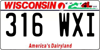 WI license plate 316WXI