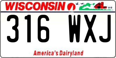 WI license plate 316WXJ