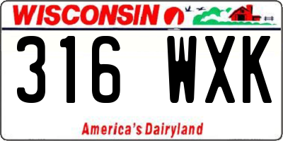 WI license plate 316WXK