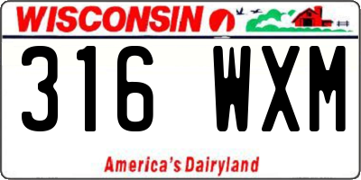 WI license plate 316WXM