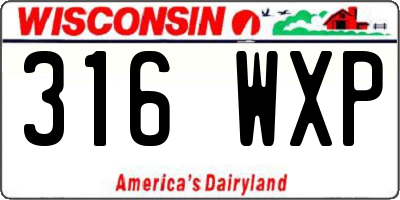 WI license plate 316WXP