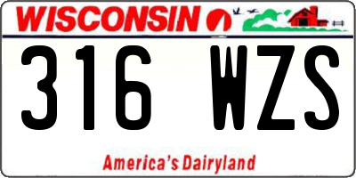 WI license plate 316WZS