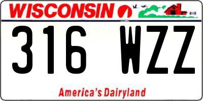 WI license plate 316WZZ