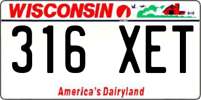 WI license plate 316XET