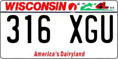 WI license plate 316XGU