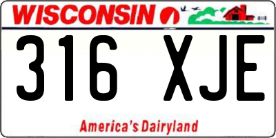 WI license plate 316XJE