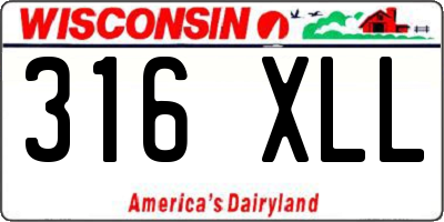 WI license plate 316XLL