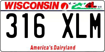 WI license plate 316XLM