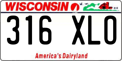 WI license plate 316XLO