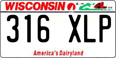 WI license plate 316XLP