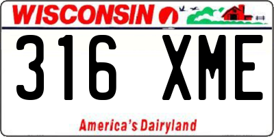 WI license plate 316XME