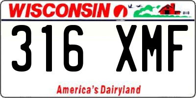WI license plate 316XMF