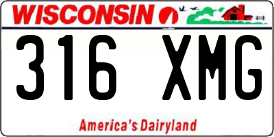 WI license plate 316XMG