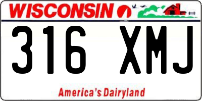 WI license plate 316XMJ
