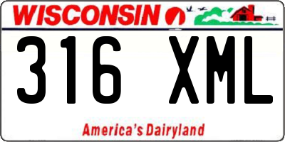 WI license plate 316XML