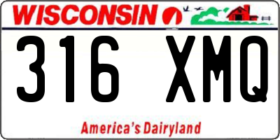 WI license plate 316XMQ